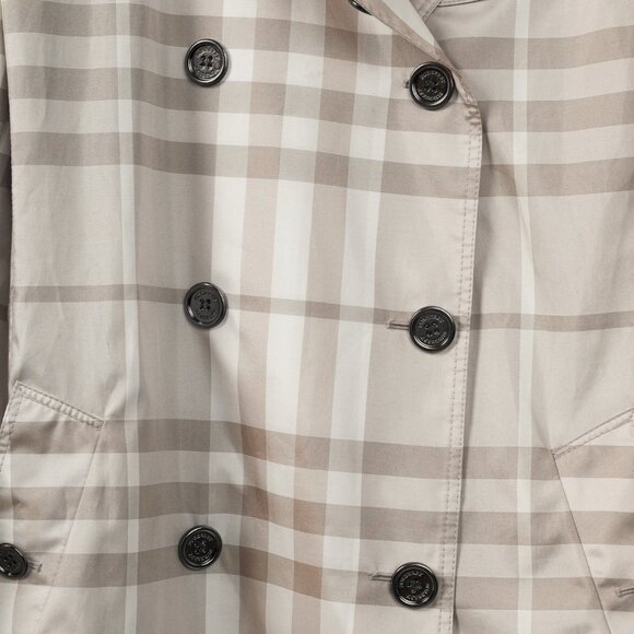 Burberry Brit Grey Check Taffeta Packable Belted Trench Coat - Picture 11 of 14